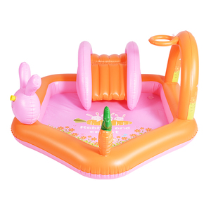 Piscina inflable con tema de conejo personalizado para niños, centro de juegos de PVC con tobogán de agua extraíble y piscina infantil - Product Image 6