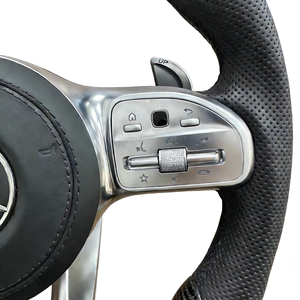 อุปกรณ์เสริมภายในพวงมาลัยหนัง Napa หุ้มพวงมาลัยคาร์บอนไฟเบอร์สำหรับ Mercedes-Benz <span class=keywords><strong>E</strong></span> <span class=keywords><strong>Class</strong></span> C W205 W206 W212 W213 W222 - Product Image 4