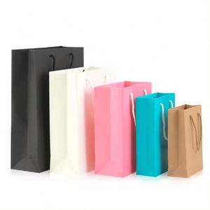 Custom Mini Small White Gift Paper Bags Luxury Wedding Birthday Jewelry Gift Paper Bag With Ribbon Tie Bow for Small Business - Product Image 3