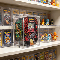 Boîte de présentation magnétique transparente en acrylique anti-rayures de haute qualité avec coins arrondis pour collection TCG