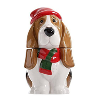 Pot à friandises pour chien en céramique, design européen, motif chiot dalmatien pompier, pour cadeau d'entreprise, accessoire de cuisine décoratif