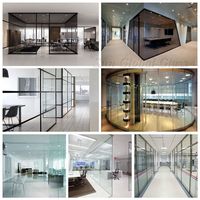 Bureau d'affaires cloison de séparation personnalisée verre clair résistance cloison de verre robuste pour bureau