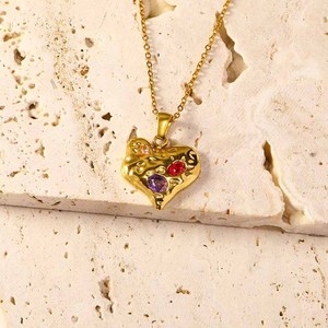 Collana a Cuore da Spiaggia Ipoallergenica, Inossidabile e Impermeabile, Regalo per la <span class=keywords><strong>Festa</strong></span> <span class=keywords><strong>della</strong></span> <span class=keywords><strong>Mamma</strong></span> e Anniversario, Gioielli per Moglie e Donna - Product Image 3