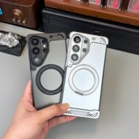 Casing Ponsel Anti Benturan Berbahan Aluminium Alloy dengan Dudukan Putar 360 Derajat untuk Samsung Galaxy S26 S25 S24 Ultra Premium Cover Grosir