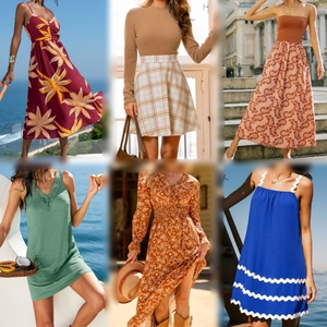 Lote al por mayor de vestidos casuales de mujer hasta la rodilla, pacas mixtas de vestidos midi de verano, ropa en stock para reventa a granel - Product Image 4