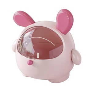 DunDun Dog Storage Box Pink Round Covered Jewelry Holder Desktop Organizer - Product Image 1