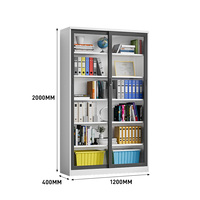 Archivador Metálico Modular Moderno con Cerradura, Puerta de Vidrio Reforzado Ajustable con Cerradura de Código, Ahorro de Espacio para Oficina Comercial o Hogar