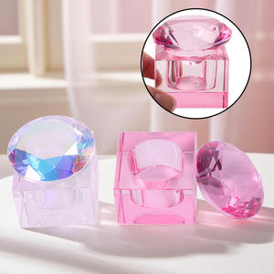 أظافر زجاجية شفافة مربعة أداة فنية أكريليك فرشاة منظف Dappen لغسيل الأطباق الزجاجية قلم غسيل كريستال - Product Image 3