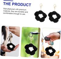 Fleur porte-clés en peluche fleurs fausse fourrure porte-clés Pom Pom moelleux boule de fourrure porte-clés pour voiture sac à main sac pendentif breloque décor jouets