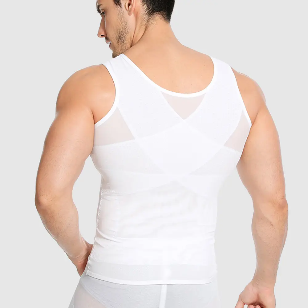 Men Slimming Body Shaper Spandex Tummy Kiểm Soát Hình Dạng Mặc Vest Đồ Lót