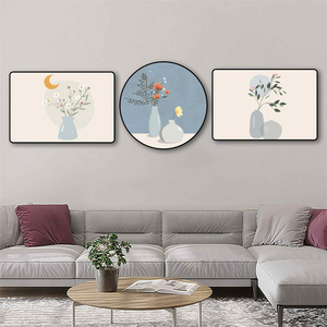 Art mural pour salon, peinture murale de luxe légère, <span class=keywords><strong>triptyque</strong></span> en porcelaine de cristal, peinture abstraite suspendue - Product Image 3