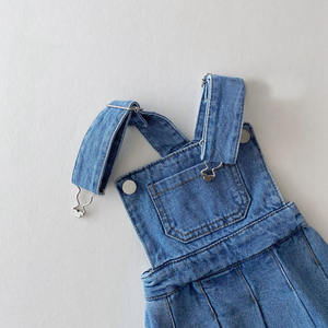 Bage Offre Spéciale bébé vêtements d'été Denim robe barboteuse salopette jean jupe sans manches solide uni teint pour bébé filles enfants - Product Image 4