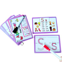 Cartes flash personnalisées avec des mots, phonétique naturelle, lettres pour l'éducation précoce, cartes effaçables, puzzle de cartes flash