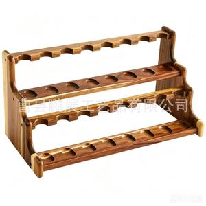 Estante de Almacenamiento para Pipas de Madera Maciza de Doble Capa, Soporte de Escritorio para Pipas de Fumar para Entusiastas - Product Image 1