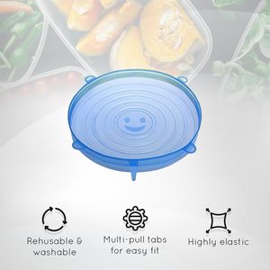 Hot <b>Silicone</b> <b>Waterproof</b> Eco-Friendly Stretchable Fresh Cover Reusable Custom Durable Fit All Sizes Stretch Lids for Kitchen - Product Image 3