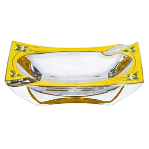 Posacenere In Cristallo Dorato - 10x10x2,5cm, Elegante Con 4 Fessure, Per Casa E Ufficio - Foto 9