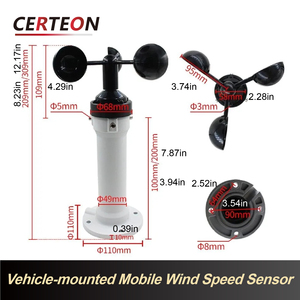 산업용 <span class=keywords><strong>3</strong></span>컵 풍속계 RS485 4-20mA 0-10V 옥외 크레인 차량 장착형 바람 속도 센서 - Product Image 4