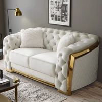 Ensemble de canapés en velours de style design moderne, meubles de salon simples, base en acier inoxydable pour bureau à domicile, hôtel, tissu en velours