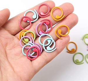 Marqueur en métal de couleur mélangée couture anneau de comptage pince à crochet accessoires de tricot outils - Product Image 4