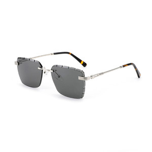 Custom Logo 2026 Fashion <b>Gradient</b> Nylon Lenses Metal Sun Glasses UV400 Rimless Square <b>Sunglasses</b> for Men Women - Product Image 5