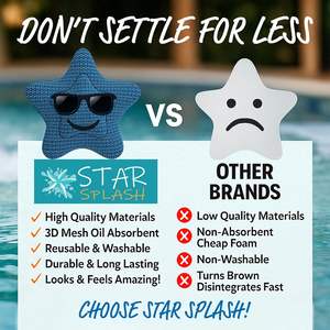 Paquete de Dos Esponjas Absorbentes Modernas Ovaladas Scum Star para Jacuzzi, Reutilizables, Absorben Aceite, Material EVA Ecológico, Imprescindibles para Spa - Product Image 5