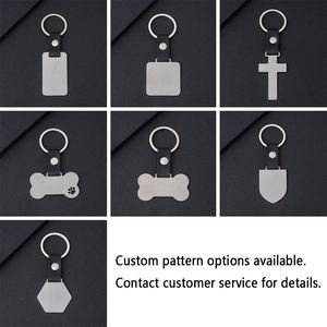 Genuine Blank Hexagon Stainless Steel Leather <b>Custom</b> Laser Engraved <b>Keychain</b> - Product Image 6