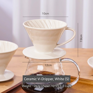 Ceramic Pour Over Coffee <strong>Dripper</strong> <strong>V60</strong> Style Reusable Filter Cone for Drip Coffee Maker Home Office Gift - Product Image 1