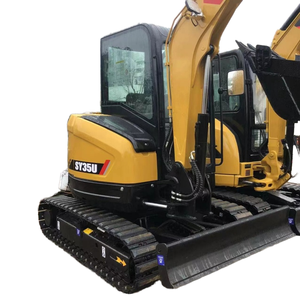 Miniexcavadora SY35U de 3 Toneladas de Peso Operativo, Color Amarillo, Tipo Oruga - Product Image 1