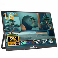 Moniteur externe IPS ultra-fin et léger de 16 pouces, 2560x1600, 240 Hz, temps de réponse de 3 ms pour le multitâches