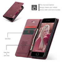 Pour Apple iPhone SE 2024 SE2 SE3 SE4 6 6S 7 8 Plus 5 5S Couverture Arrière CaseMe 013 Rétro Mat Antichoc Flip Étui En Cuir