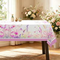Nappe Délicate Rose à Imprimé Floral Printanier, Anti-Poussière, Décorative pour Table Basse et Chambre de Fille, Qualité Supérieure, Vente en Gros