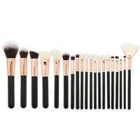 Vente en gros, fabrication professionnelle, conception personnalisée de qualité, correcteur de teint, marque privée, 20 pièces, pinceaux de maquillage pour le visage et les yeux en poils synthétiques de luxe