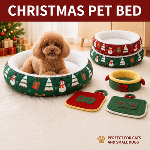 Coussin rond de Noël pour animaux de compagnie (chats et chiens) – Épais, chaud, conserve sa forme, doux et respectueux de la peau – Lit donut pour <span class=keywords><strong>chat</strong></span> et chien - Product Image 1