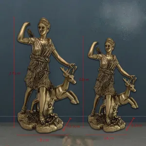 Esculturas al por Mayor para Decoración del Hogar, Figura de Resina de la Diosa Artemisa Cazadora de la Luna, Mitología Griega, Decoración Retro para Bares y Restaurantes - Product Image 6