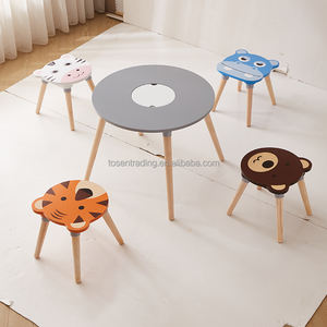 โต๊ะเด็กพร้อมเก้าอี้ 4 ตัว ลายสัตว์แสนสนุก เฟอร์นิเจอร์ไม้ - Product Image 2
