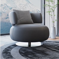 Modernes Modulares Extra Großes Faulenzersofas, Luxuriöses Metall-Einzelsofa für Wohnzimmer, Ecksofa mit Hocker, Freizeitsofa mit Schlichtem Design und Stoffbezug