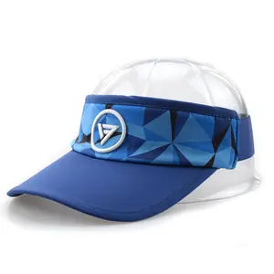 Custom Sweat-absorbent Polyester Sunvisor Protection Tennis Neon Sport Visor Caps Golf Hats
