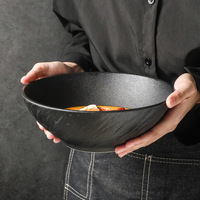 Minimalisme texturé extérieur aiguisé quotidien utilisé maison restaurant salade yaourt bols japonais en céramique ramen bol de nouilles