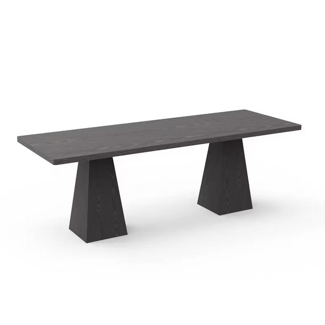Solid Wood Dining Table, Black Workbench, Wabi Sabi Style Creative Modern Office Desk, Tea Table, Guest Long Table