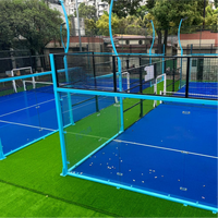 Cancha de Pádel Panorámica Completa de Fábrica, con Estructura de Acero y Vidrio Templado, para Interiores y Exteriores