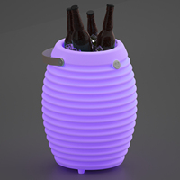 Glacière d'extérieur avec haut-parleur LED, seau à glace, haut-parleur Bluetooth 30W pour fête et camping