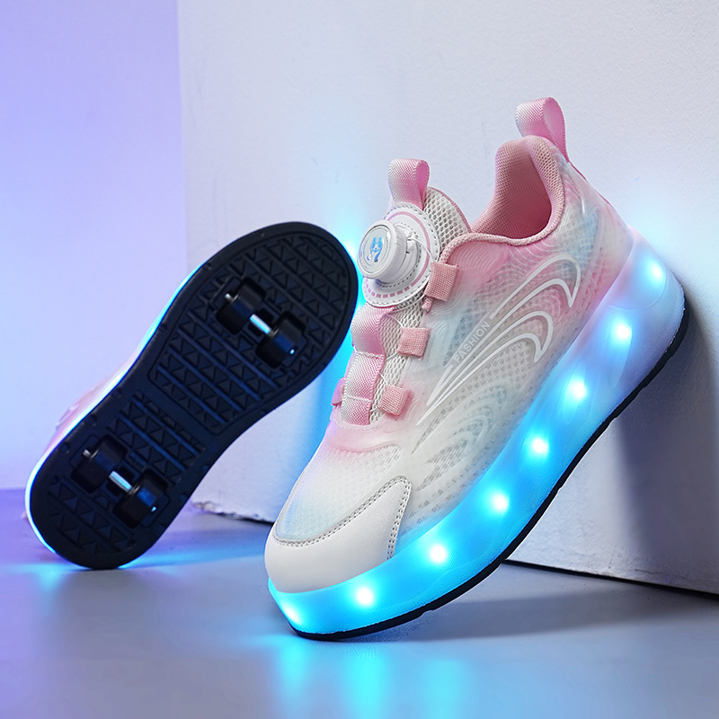 ENEN Schoenen Met Wieltjes Voor Jongens en Meisjes - 2-in-1 Rolschaatsen, Intrekbare Outdoor Gymschoenen, 2 Wielen, Roze/Wit, 35 EU ENEN Schoenen Met Wieltjes Voor Jongens en Meisjes - 2-in-1 Rolschaatsen, Intrekbare Outdoor Gymschoenen, 2 Wielen, Roze/Wit, 35 EU