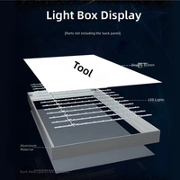 Boîte à lumière LED à cadre en aluminium avec film souple, étanche IP54, 6500K, dimmable, pour garage, éclairage de travail, detailing automobile, lavage auto