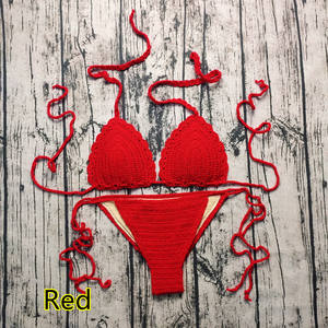 <span class=keywords><strong>Mini</strong></span> Bikini de ganchillo a mano para mujer, traje de baño Sexy para playa, micro conjunto de Bikini sexy de punto de algodón para mujer <span class=keywords><strong>2023</strong></span> - Product Image 5