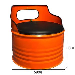 Ensemble de banquettes industrielles en forme de baril, 1 table basse en métal avec sièges de style tambour pour café, <span class=keywords><strong>bar</strong></span> et salon de bureau - Product Image 6