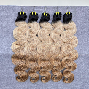Vente en gros <span class=keywords><strong>Tissage</strong></span> indien 12a à cuticule alignée <span class=keywords><strong>Cheveux</strong></span> humains 1b-27 Ombre blond miel Body Wave paquets de <span class=keywords><strong>cheveux</strong></span> humains - Product Image 2