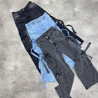 Produsen Jeans Logo Kustom Celana Jeans Cargo Wanita Fashion Streetwear Celana Jeans Denim Berkualitas Tinggi untuk Wanita