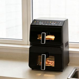 Friteuse à air numérique intelligente à double panier 4,5L+6,5L 3000W avec fonction rôtissage pour usage hôtelier, garantie 1 an - Product Image 4