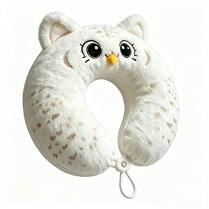 Almohada de Viaje en Forma de U, Personalizable, Suave, Esponjosa, Blanca con Puntos, Soporte para el Cuello para Niños en Avión/Auto - Product Image 3