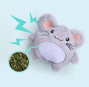 Cartone animato giocattolo gatto stile moderno per interni gattino giocattolo interattivo di peluche con cigolante erba gatta allevia la noia per animali domestici e cani - Product Image 4